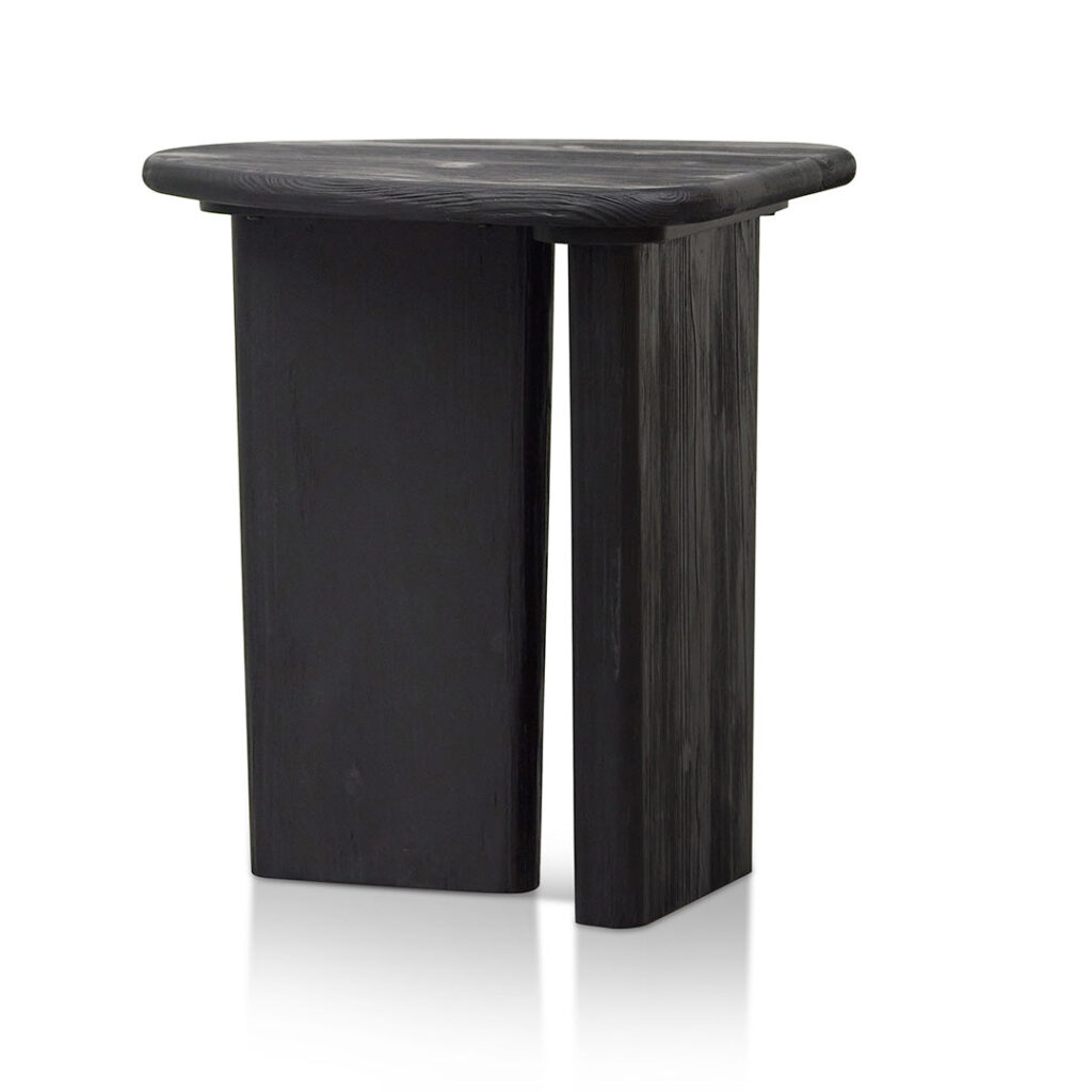 Ylena Side Table Black Minimalist Design Recycled Wood 55x50x60cm