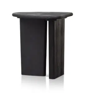 Ylena Side Table Black Minimalist Design Recycled Wood 55x50x60cm