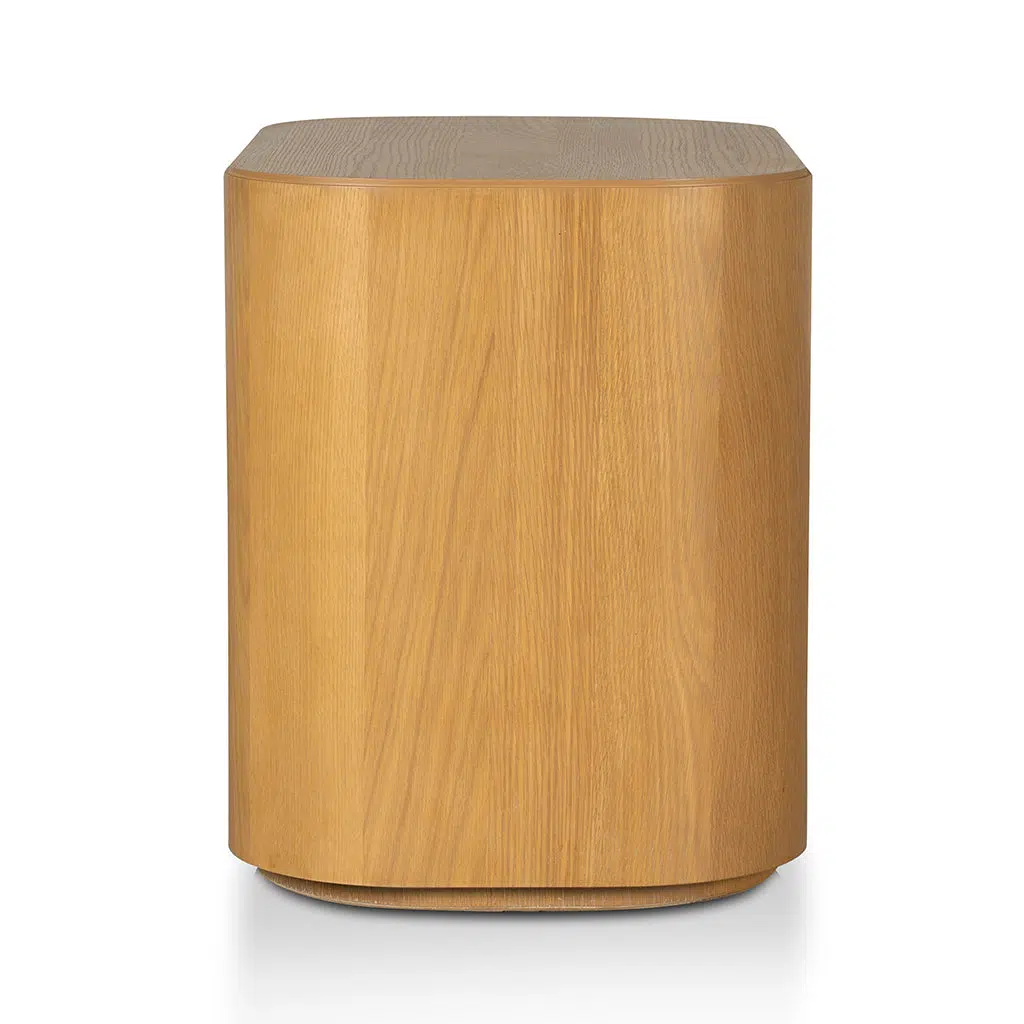 Compact Dusty Oak Bedside Table with Storage Solutions