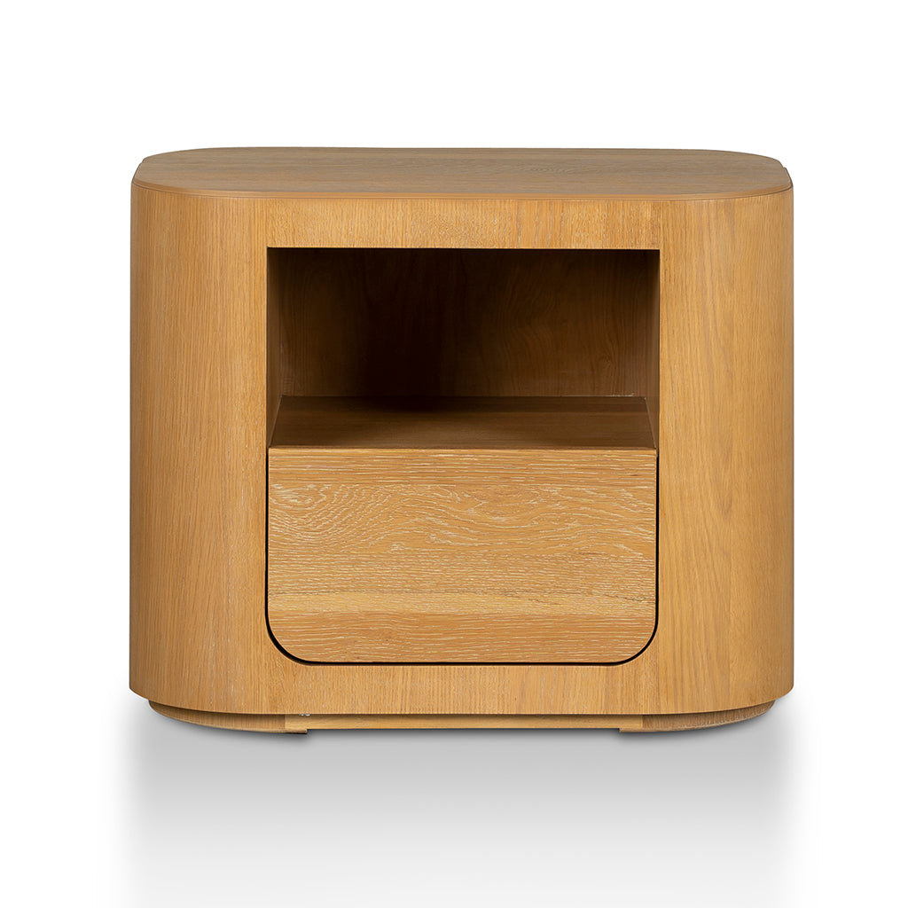 Liven Bedside Table - Compact Dusty Oak Design with Smart Storage & Durable Craftsmanship