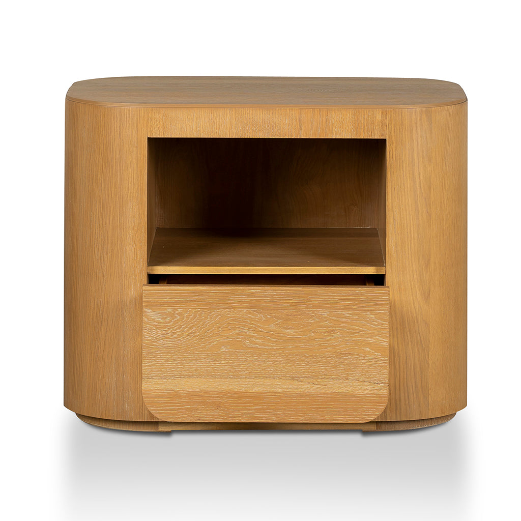 Liven Dusty Oak Bedside Table – Compact Storage & Durable Design