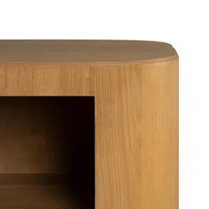Liven Dusty Oak Bedside Table with Compact Storage and Open Drawer