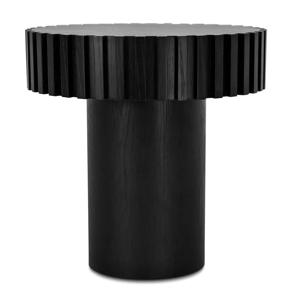 Full Black Round Side Table Modern Design