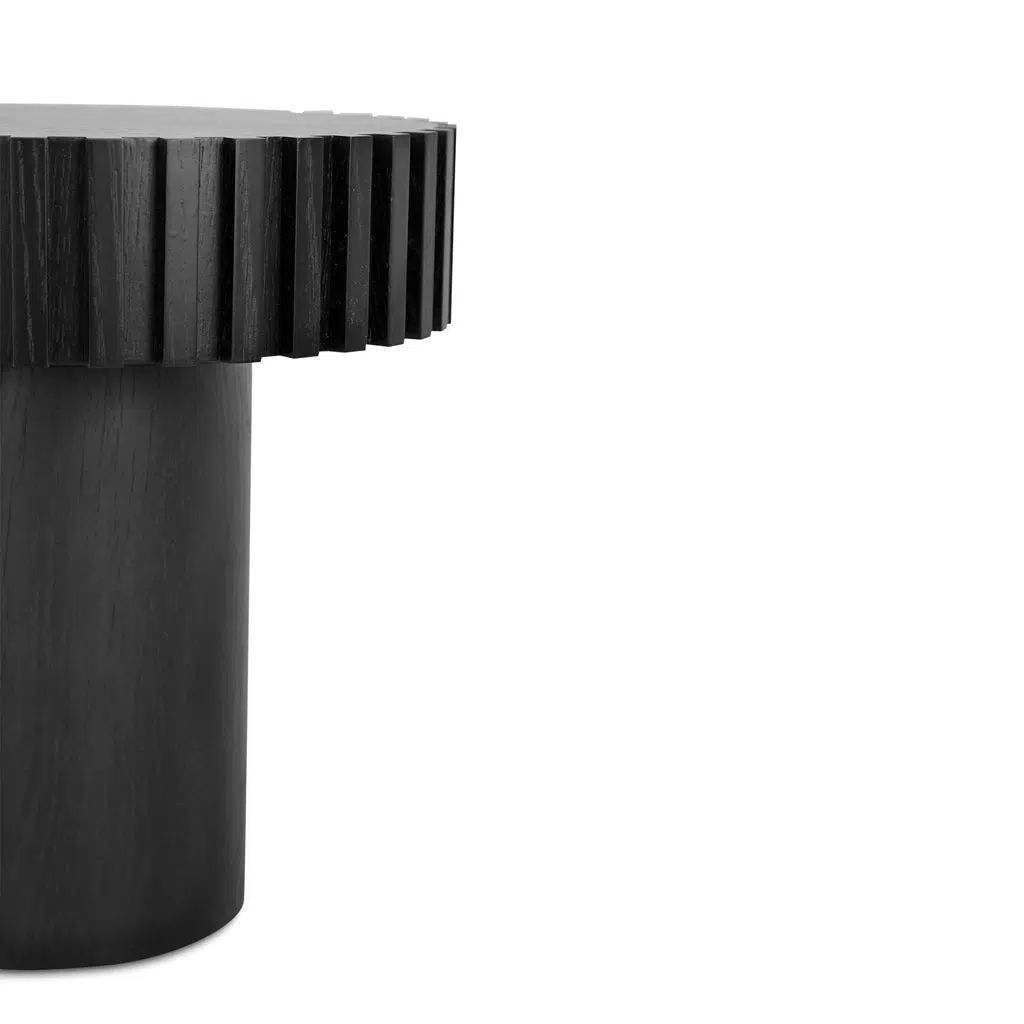 Modern Full Black 50cm Round Side Table - Durable Design