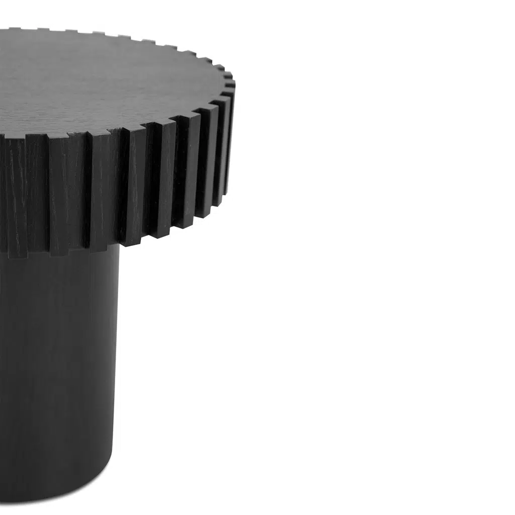 Sory 50cm Full Black Round Side Table Modern Design