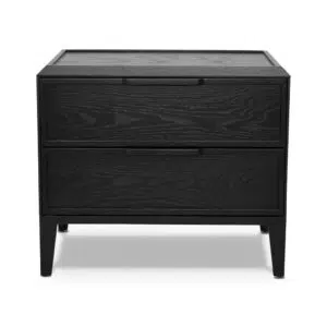 Tali Full Black Side Table with Spacious Storage and Modern Design