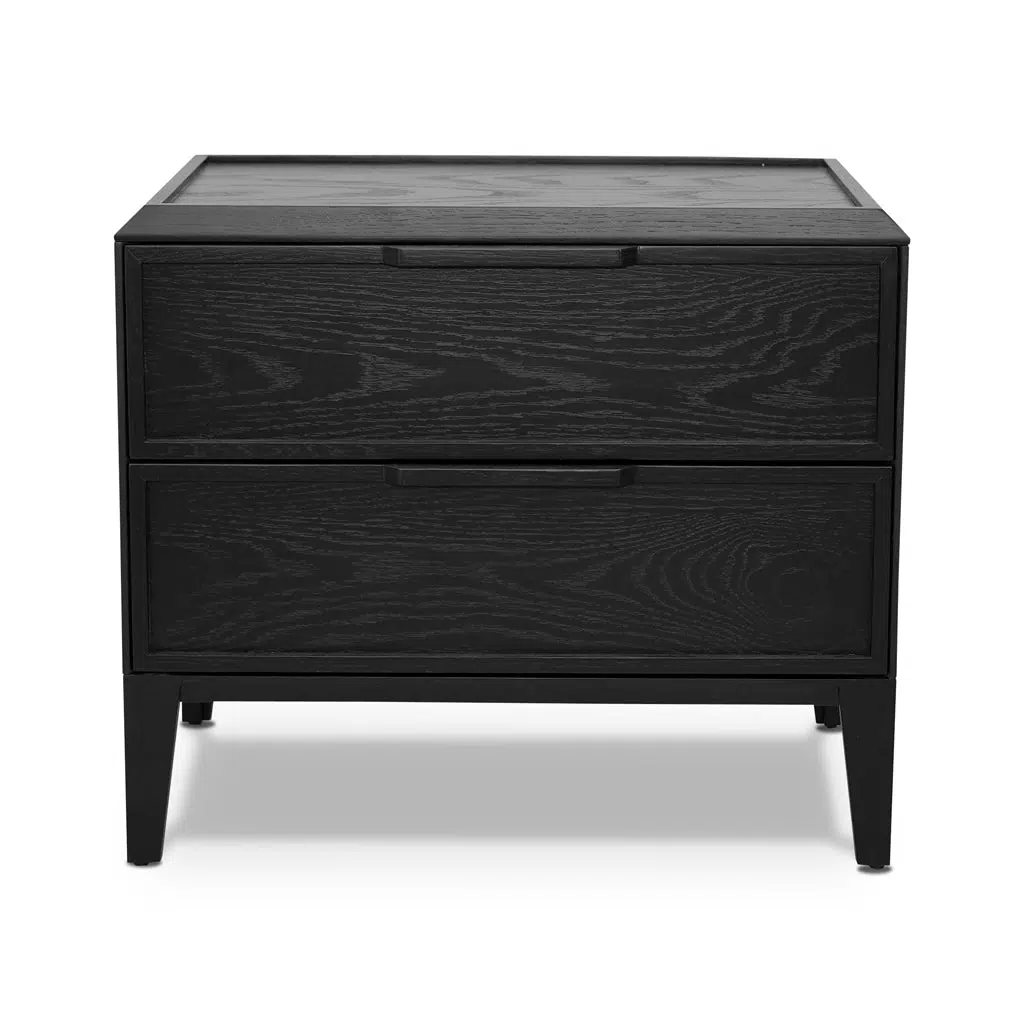 Tali Full Black Side Table with Spacious Storage and Modern Design