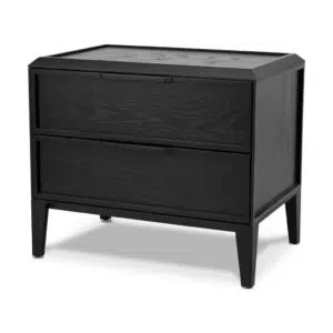 Full Black Tali Side Table with Spacious Storage and Modern Design