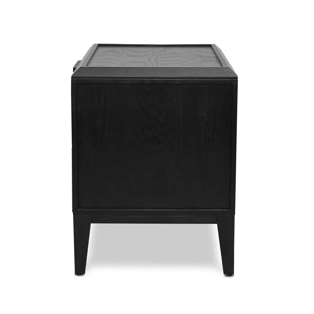 Full Black Tali Side Table with Spacious Storage and Premium Materials