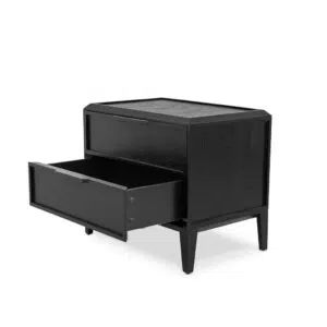 Tali Side Table Full Black Spacious Storage Drawers