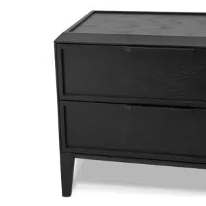 Tali Full Black Side Table – Drawers & Shelves