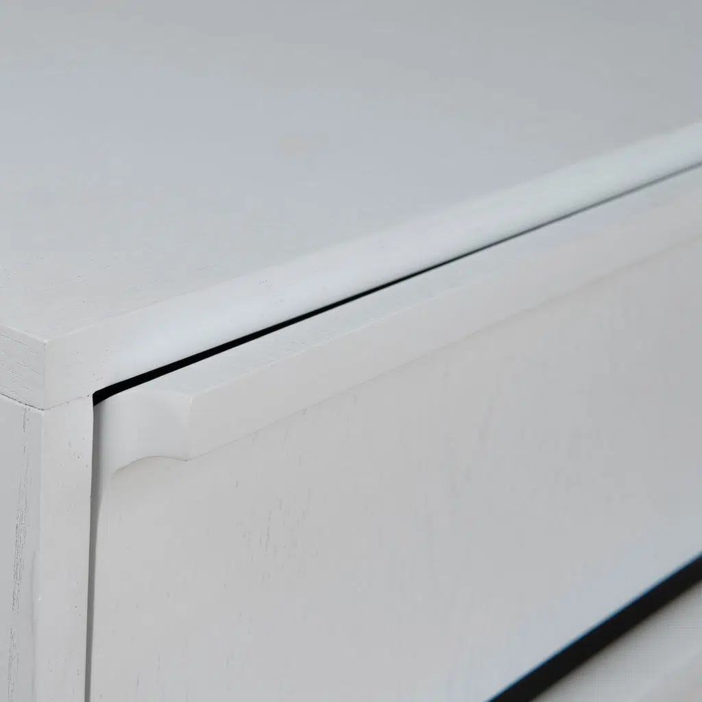 Varo Full White Bedside Table with Storage, Durable Wood Design