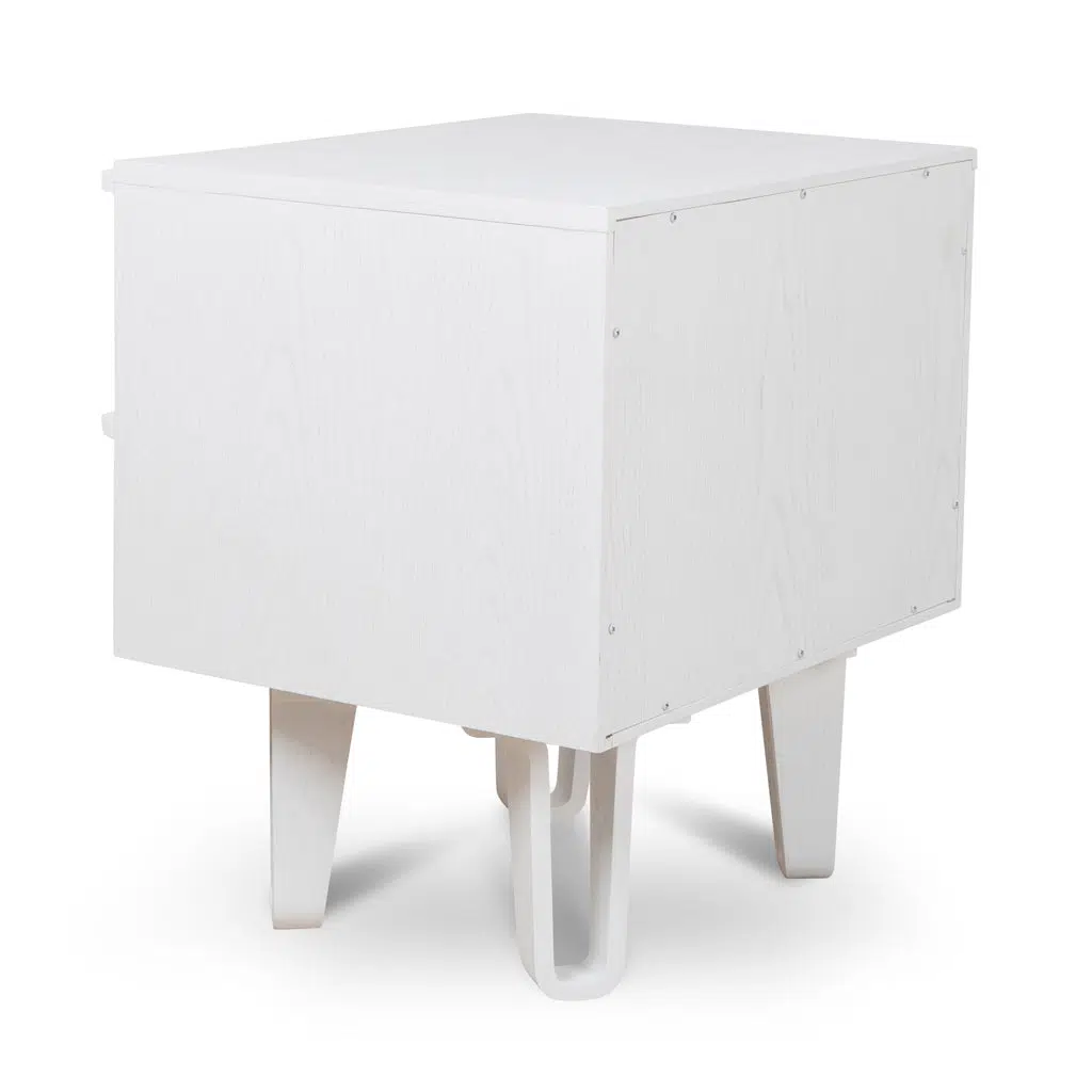 Full White Varo Bedside Table – Modern Design Spacious Drawers