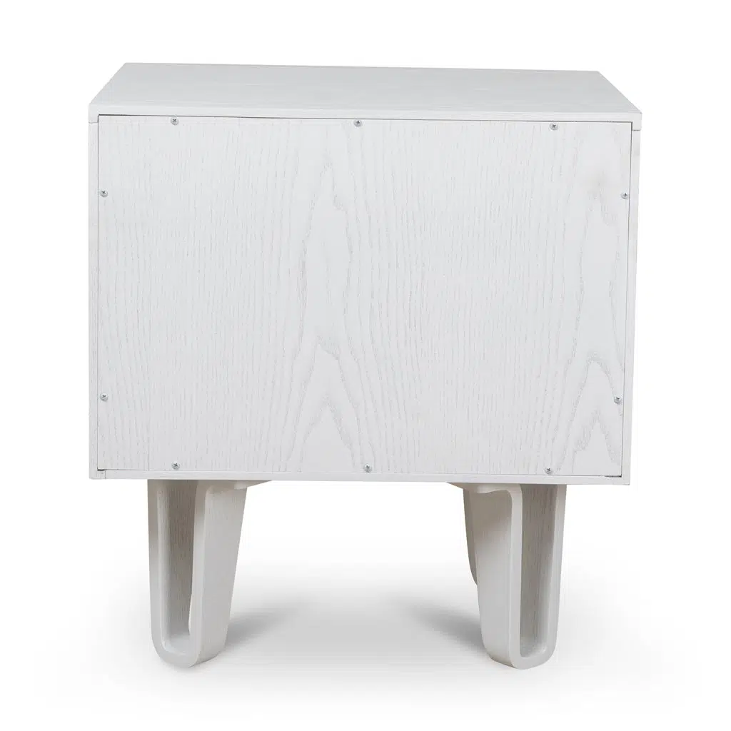 Varo Full White Bedside Table – Storage Drawers & Durable Wood
