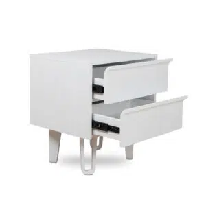 Varo Full White Bedside Table with Drawers