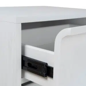 Varo Full White Bedside Table with Storage Drawers and Modern Wood Design