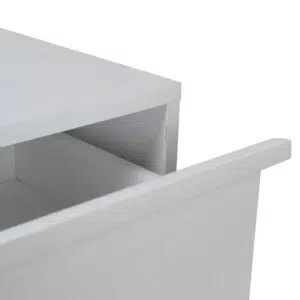 Varo Full White Bedside Table – Spacious Storage & Modern Design