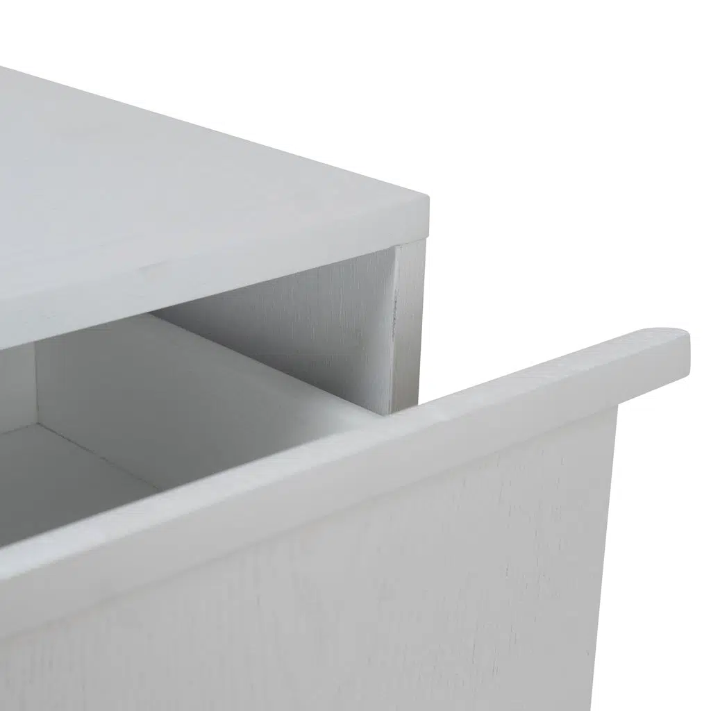 Varo Full White Bedside Table – Spacious Storage & Modern Design