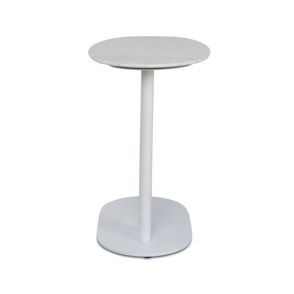 Fira 60cm White Marble Side Table