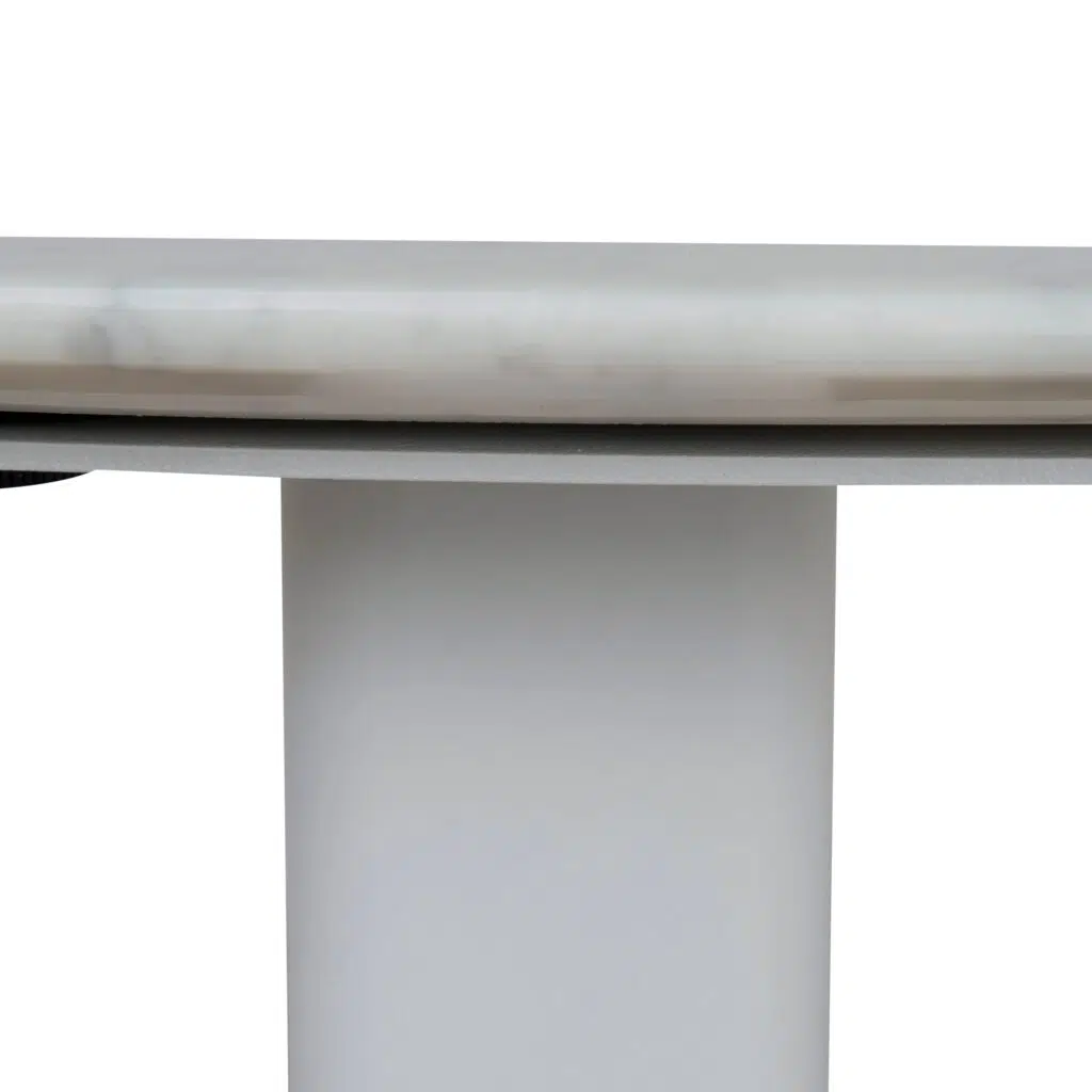 Fira 60cm Polished Marble Side Table - White Base, Modern Design