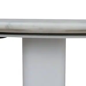 Fira 60cm Polished Marble Side Table - White Base, Modern Design