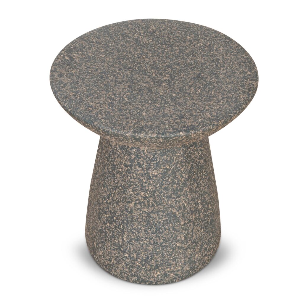 Nina 42cm Fiberglass Side Table - Charcoal Latte, Waterproof Industrial Design