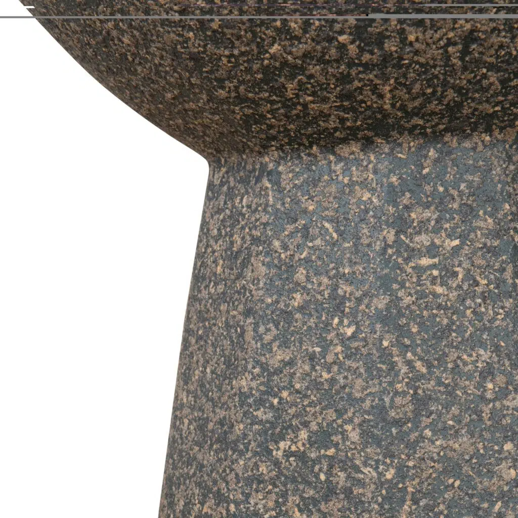 Nina 42cm Fiberglass Side Table - Charcoal Latte, Waterproof Modern Design