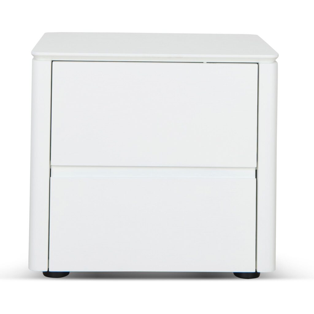 Orvo Bedside Table White Oak Veneer Luxury Storage Solution