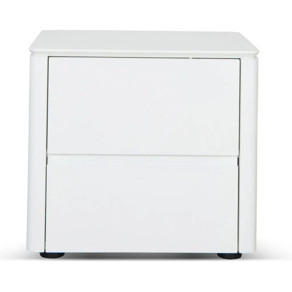 Orvo Bedside Table White Oak Veneer Luxury Storage Solution