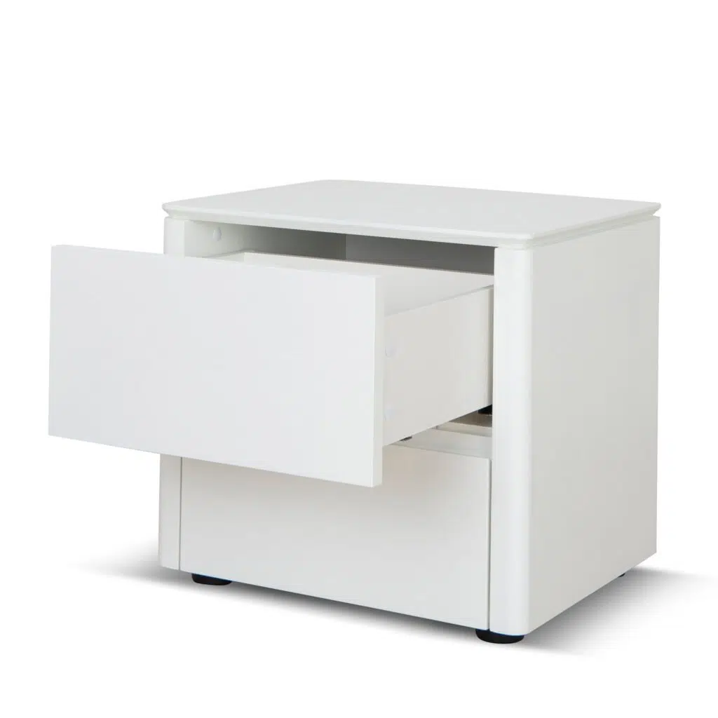 Orvo Bedside Table White Oak Veneer Luxurious Design