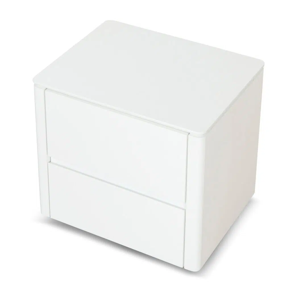 Orvo Bedside Table White Oak Veneer Luxurious Functional