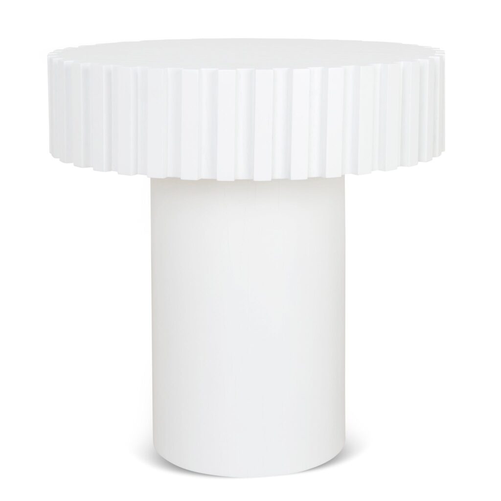 Pira 50cm White Round Side Table Modern Design