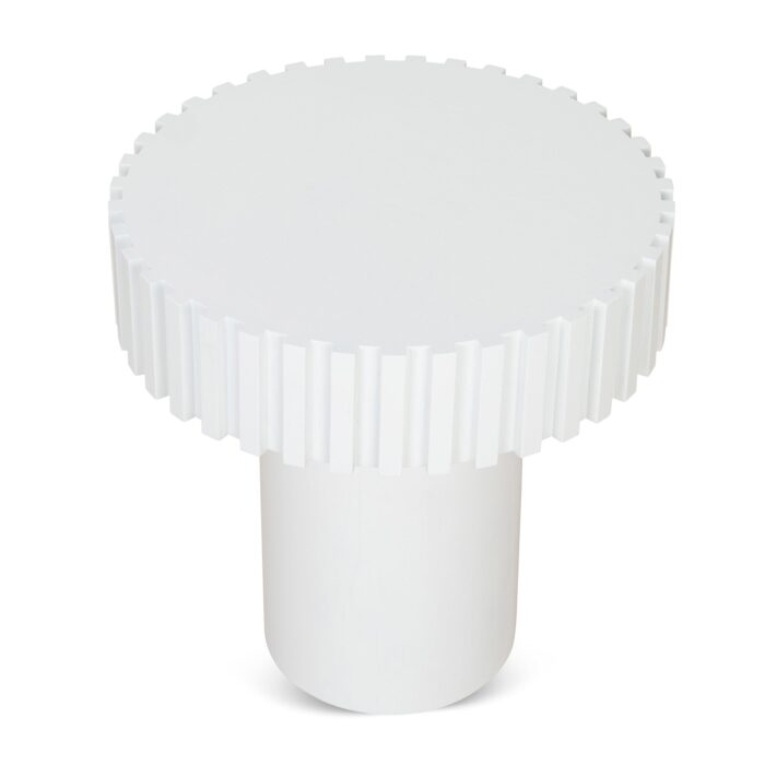 Pira 50cm Round Side Table – Full White Modern Design