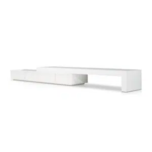 Yano Extendable TV Unit - White Oak (Adjustable Width 240-420cm)