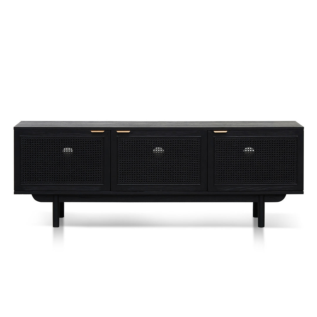 Veyon 1.7m ELM Black Entertainment TV – Natural Rattan Door