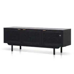Veyon 1.7m Black Rattan Entertainment TV Unit