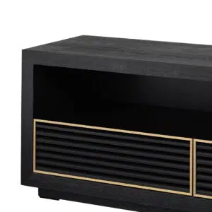 Avery 2m Textured Espresso Black TV Entertainment Unit with Spacious Storage