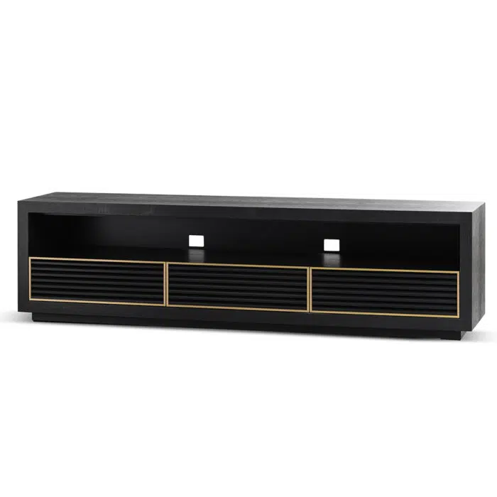 Avery 2m TV Entertainment Unit – Textured Espresso Black