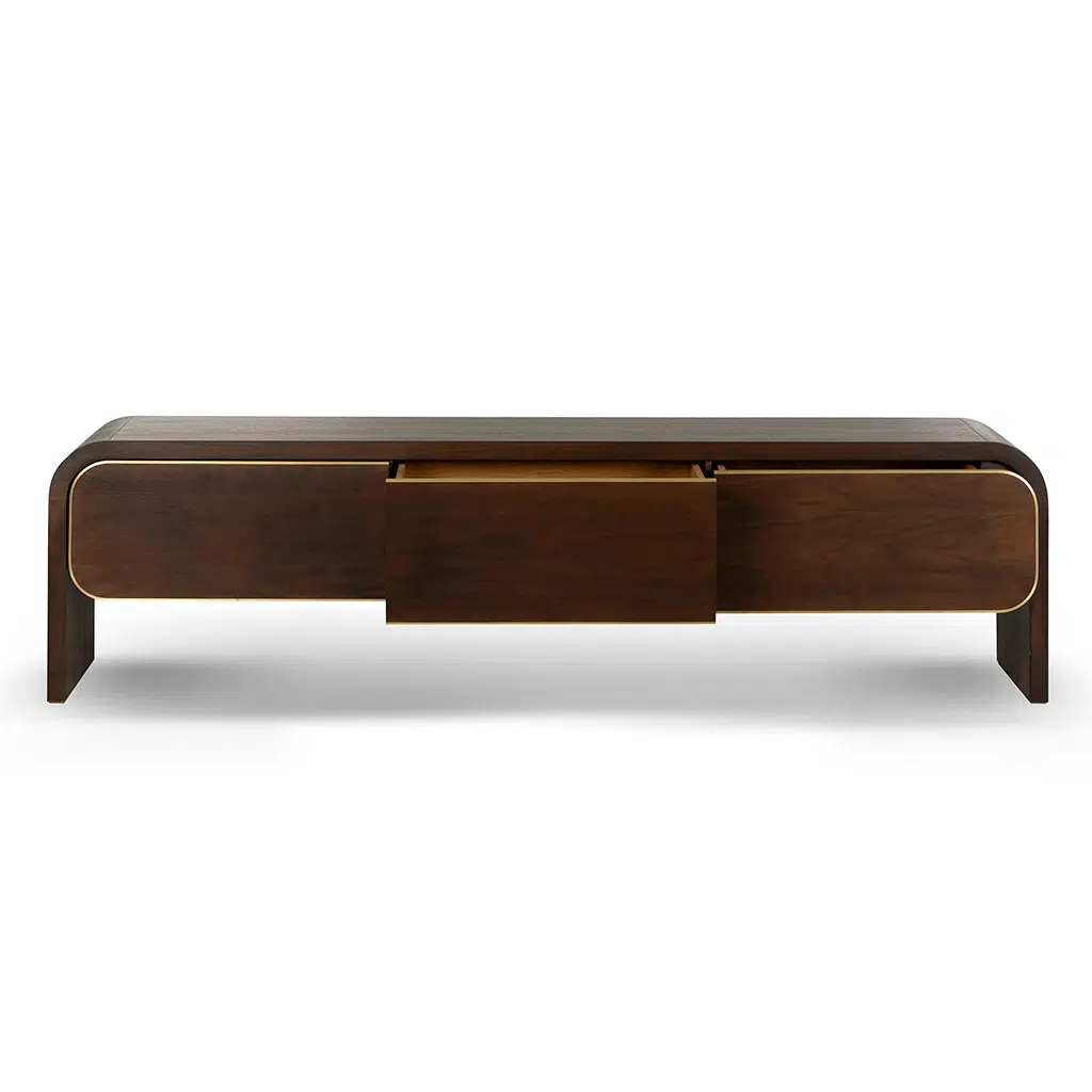 Wylon 2m TV Entertainment Unit Walnut Minimalist Design