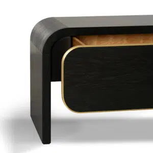 Viven 2m TV Entertainment Unit - Textured Espresso Black with Gold Accents