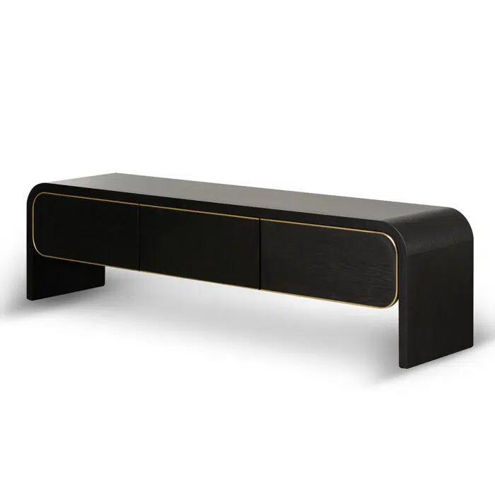Viven 2m TV Entertainment Unit – Textured Espresso Black