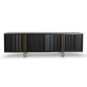 Naroa 2m Textured Espresso Black TV Entertainment Unit Modern Storage Solutions