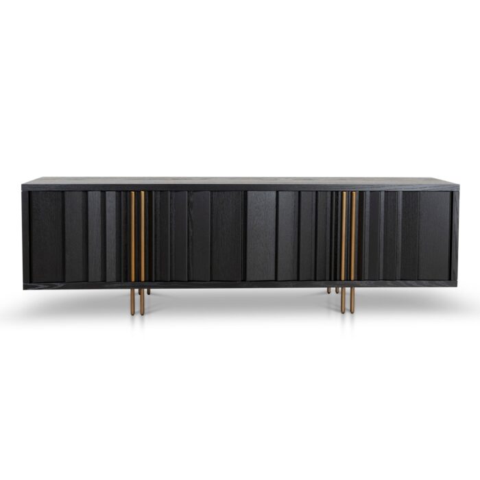 Naroa 2m Textured Espresso Black TV Entertainment Unit Modern Storage Solutions