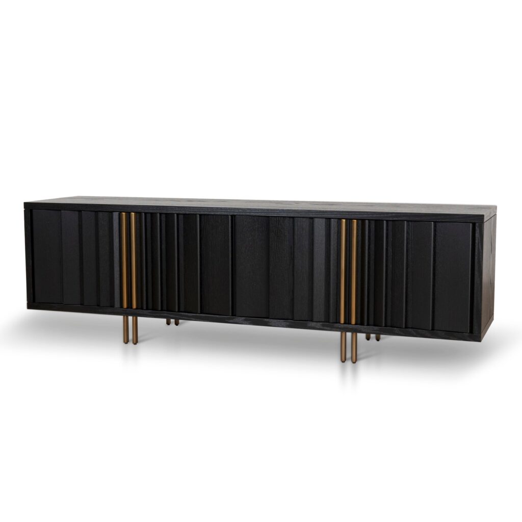 Naroa 2m TV Entertainment Unit - Textured Espresso Black Storage