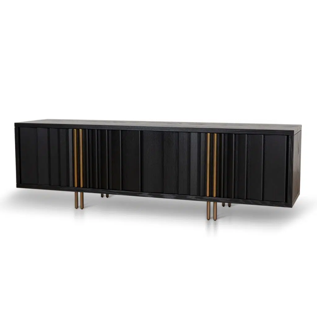 Naroa 2m TV Entertainment Unit - Textured Espresso Black Storage