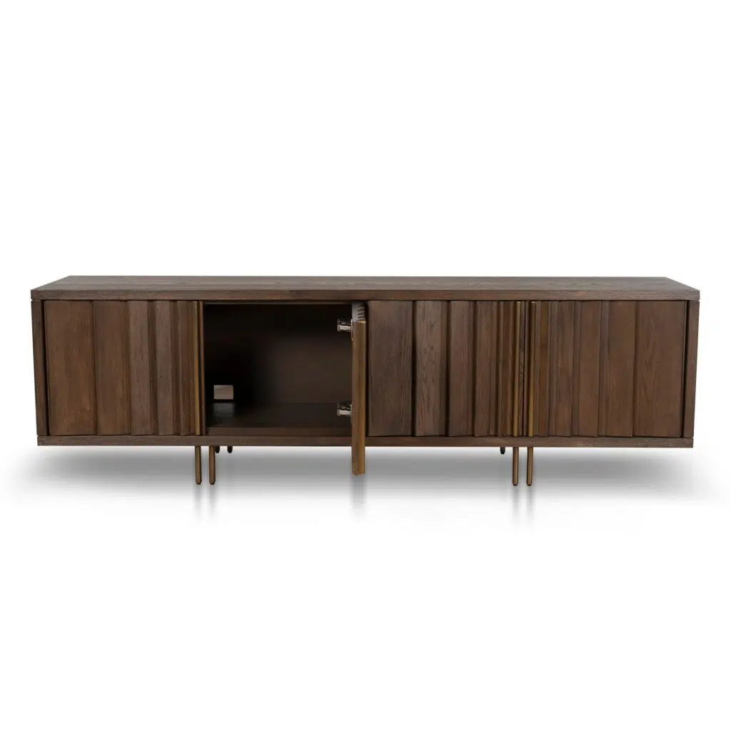 Mira 2m Caramel Oak TV Stand – Industrial Modern Storage