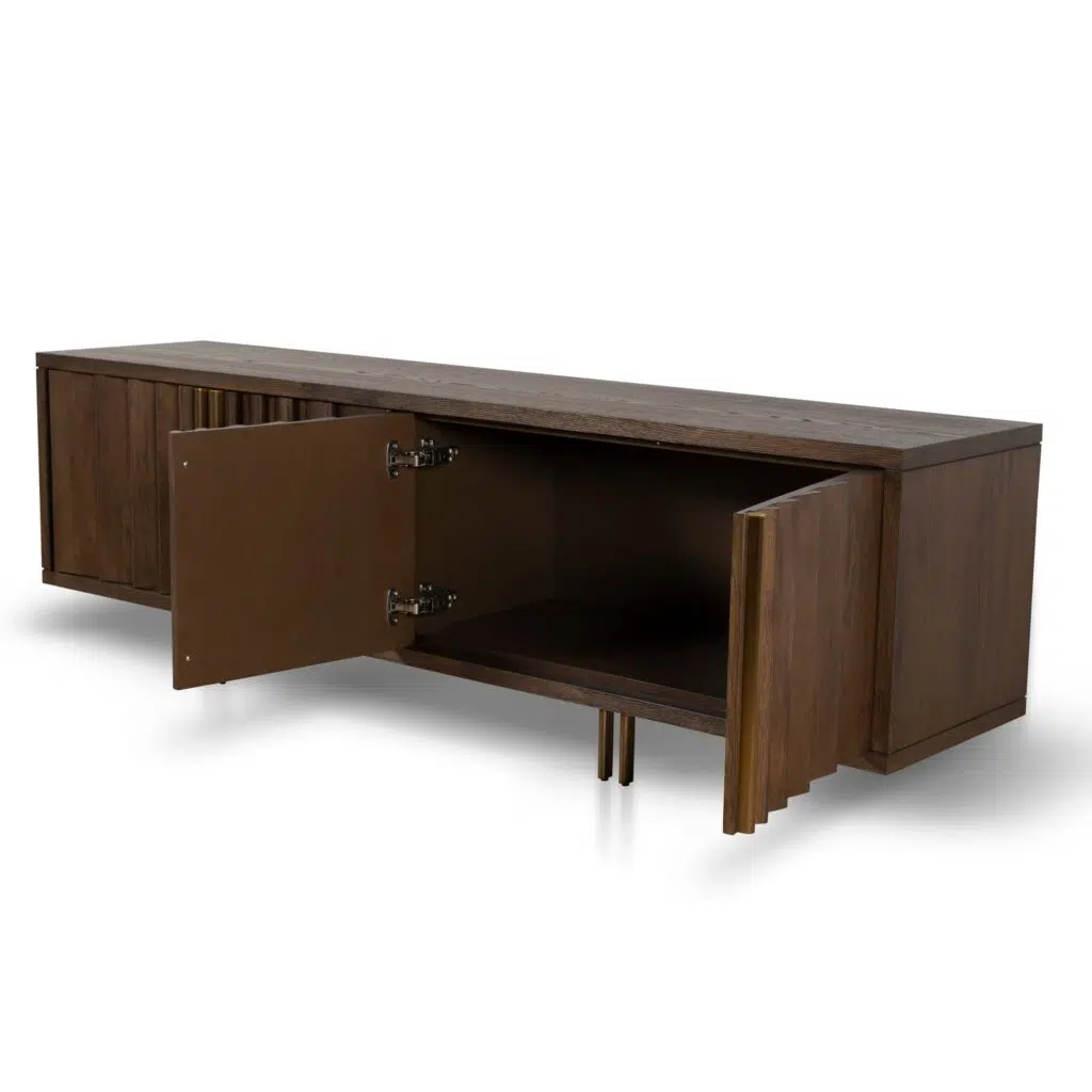 Mira 2m TV Unit Caramel Oak – Modern Industrial Storage