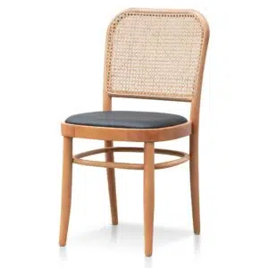 Coastal Style Natural Rattan Dining Chair Set of 2
