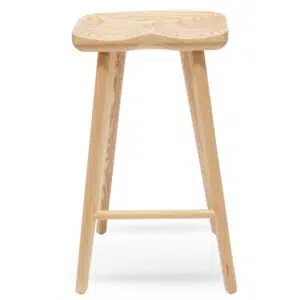 Scandinavian Natural Wood Bar Stool Set of 2