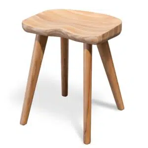 Natural Wood Barstool Set of 2 – Modern Compact Design for Small Spaces